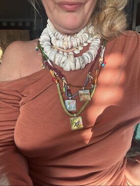 Handmade bundle 3 unique necklaces. 16- 17 inches but adjustable Anthropologie